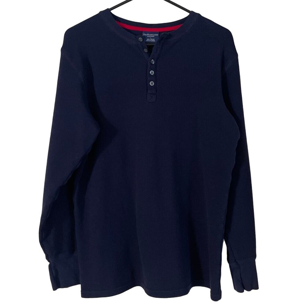 Polo Ralph Lauren Waffle-weave Henley Long Sleeve Men’s Shirt - Size Large